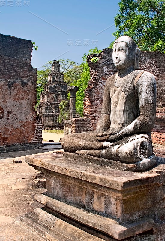 美丽的古代印度教寺庙雕塑，Polonnaruwa，斯里兰卡