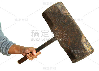 好斗的人类手握锤子