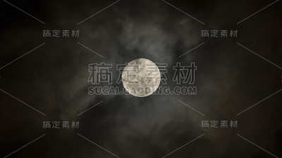 超级月亮和云作为背景