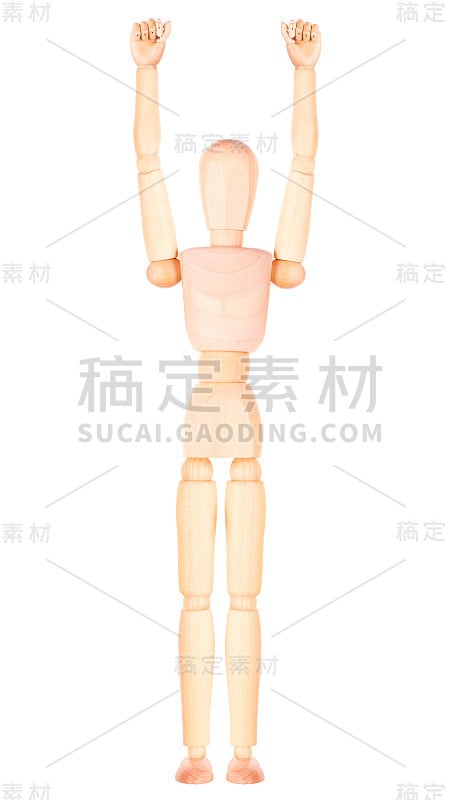 木制假人举起他的拳头