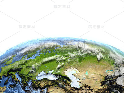 在地球上的西亚和中亚-可见的海底