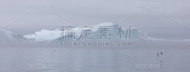 格陵兰岛伊卢利萨特冰湾迪斯科湾的冰川