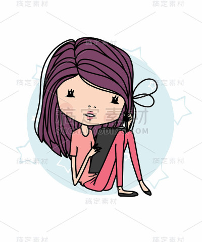 可爱的女孩在看书
