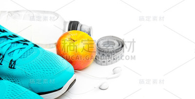运动背景与鞋子