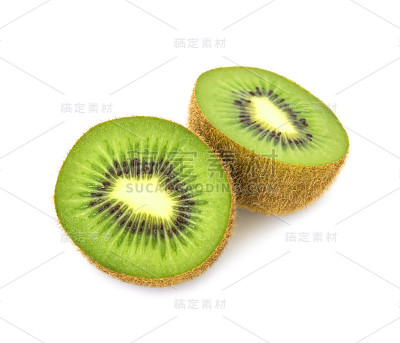 白色背景上的奇异果