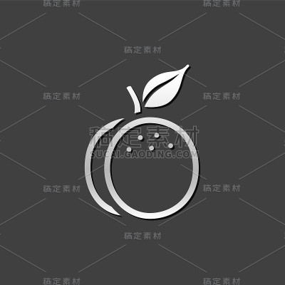 金属图标-桃子