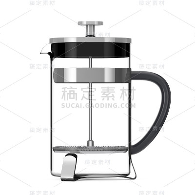 法式咖啡或茶壶。3d渲染