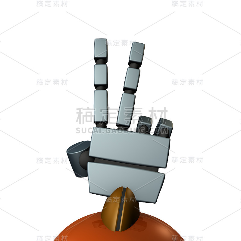 机器人的右手。它有两根手指。