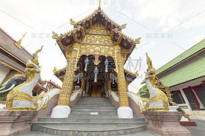 清迈市的一座佛教寺庙。泰国。2020年2月22日