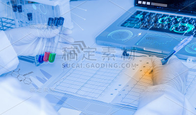 具有实验室背景和概念的科学家。