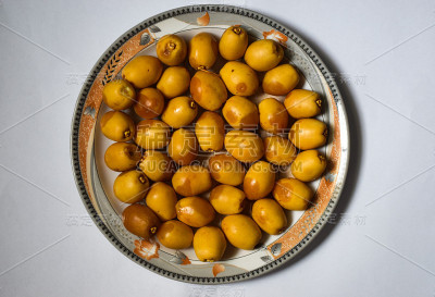黄生枣甜果盘合，天然能量饮食健康营养食品