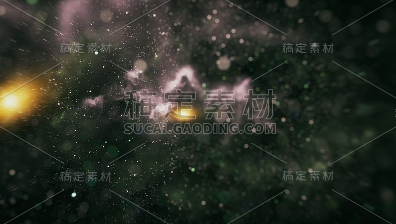 深空中的星云和星系。银河系中有恒星和宇宙尘埃