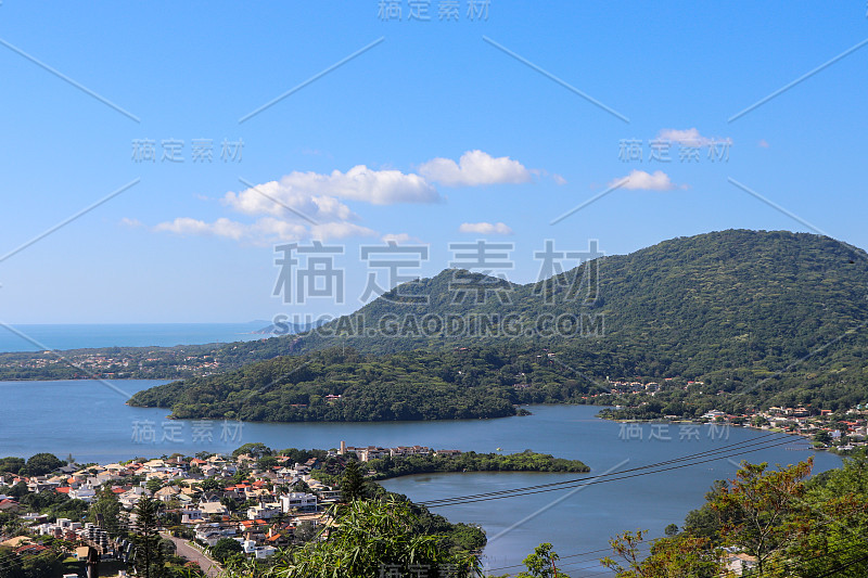 美丽的全景从Conceição泻湖山在Florianópolis，圣卡塔琳娜。