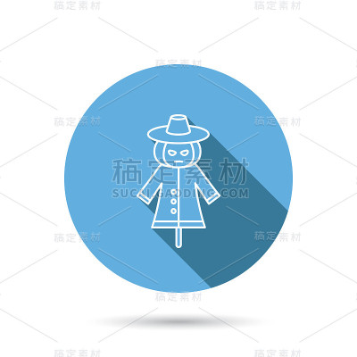 稻草人图标。有南瓜头的人。