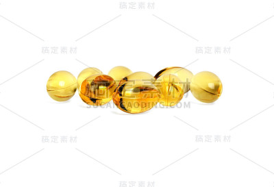 欧米茄3鱼油胶囊在白色背景