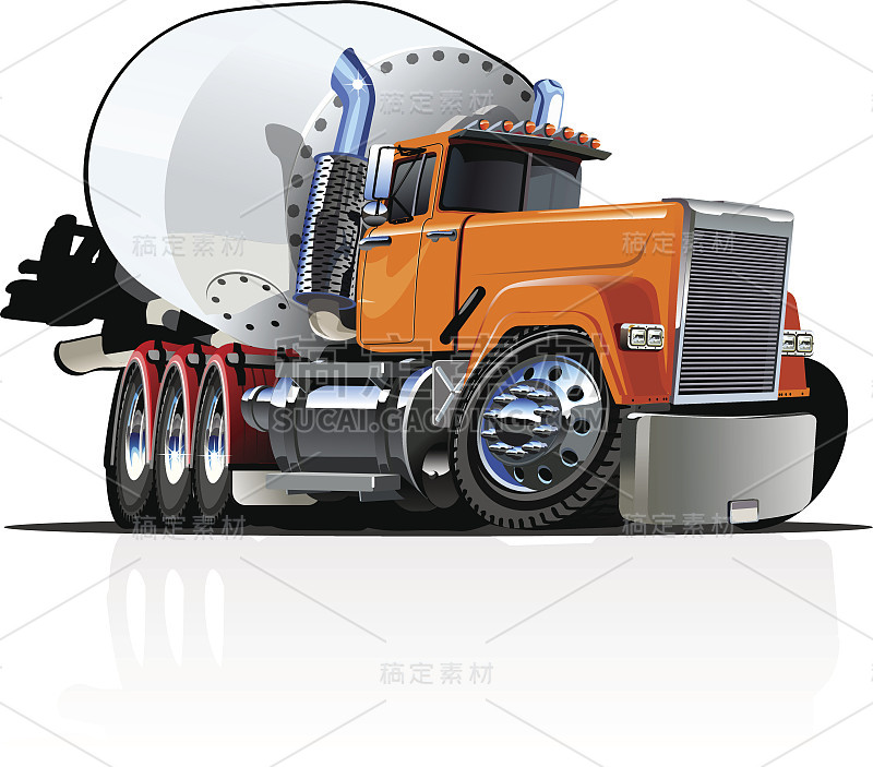 卡通混凝土搅拌车