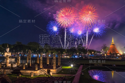 素可泰历史公园的消防工程。