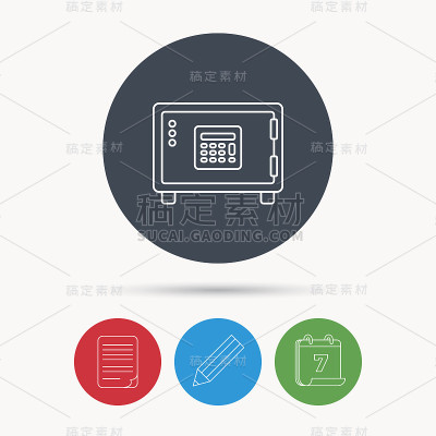 安全的图标。钱存的迹象。