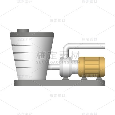 水箱和水泵矢量图设计。