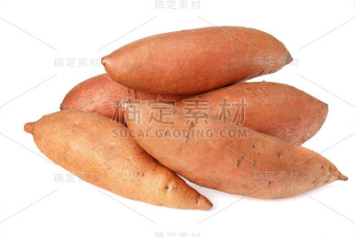白底上孤立的红薯