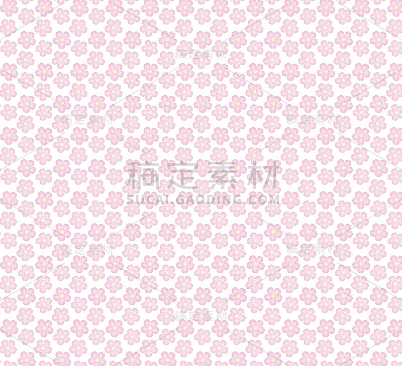 樱花背景材质无缝图案插图