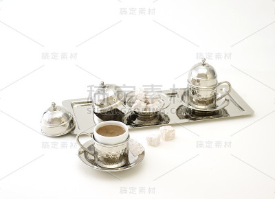 银土耳其咖啡套