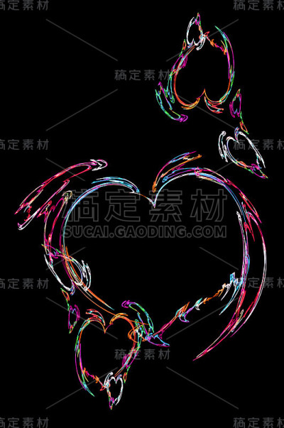 心形彩色霓虹灯