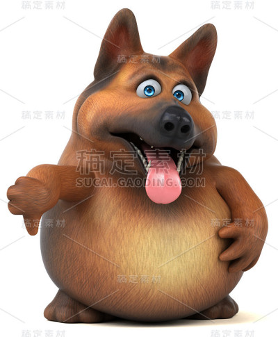 德国牧羊犬- 3D插图