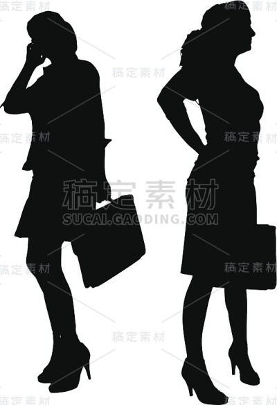 矢量剪影的女商人。