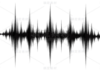 美丽的力量地震波与圆形振动在白纸背景，音频波形概念，设计教育和科学，矢量插图。