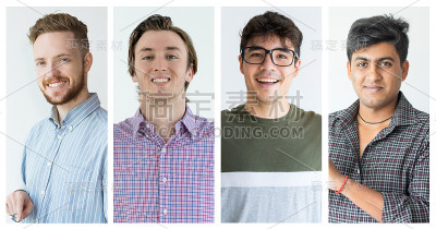 一群乐观自信的男人看着镜头