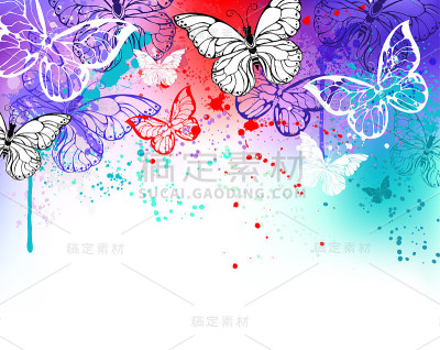 蝴蝶在水彩