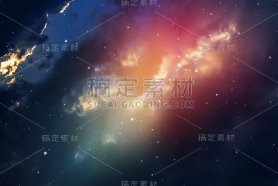 满天星星的夜空。