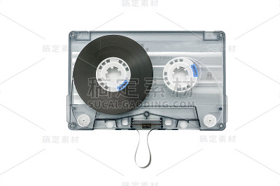 背景上的音频复古磁带。孤立的对象