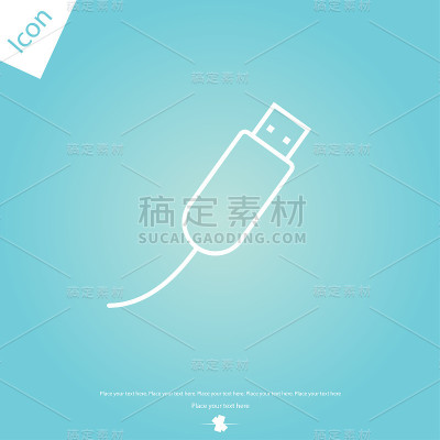 Usb连接器线图标
