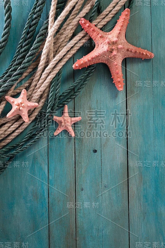 Summer time sea vacation background with star fish