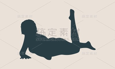 一个女人独自躺在地板上，白色的背景