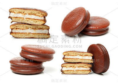 白色蛋糕上有巧克力糖霜