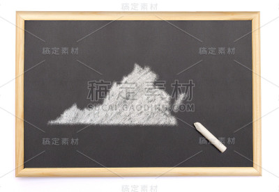 用弗吉尼亚的形状画在黑板上。