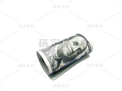 一卷100美元的钞票。照片图像