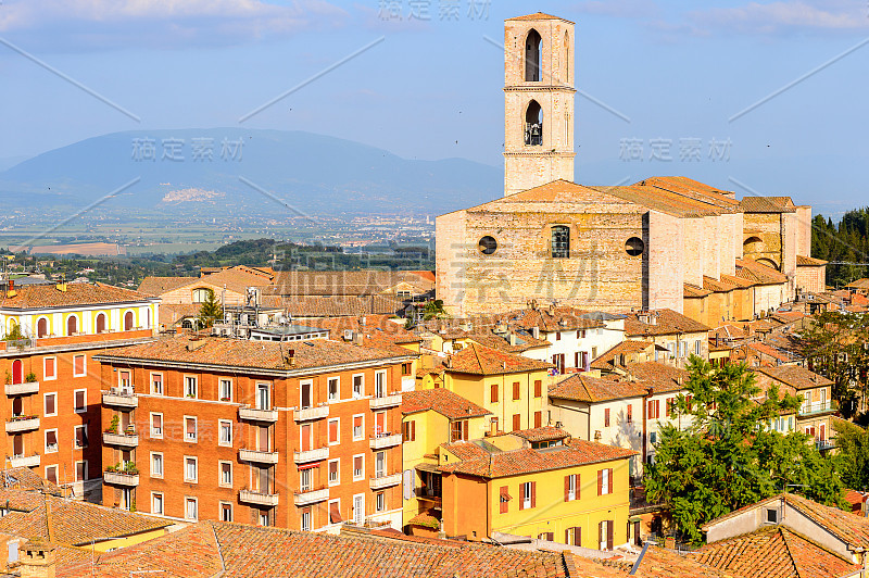 Perugia的全景，Umbria, Italy