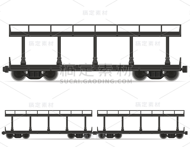 铁路车厢列车矢量图