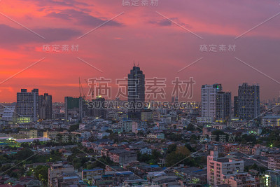 曼谷城市夜景，泰国