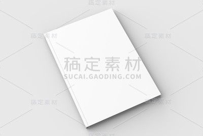 小册子，杂志，书或目录模拟孤立的软灰色背景。3 d演示。