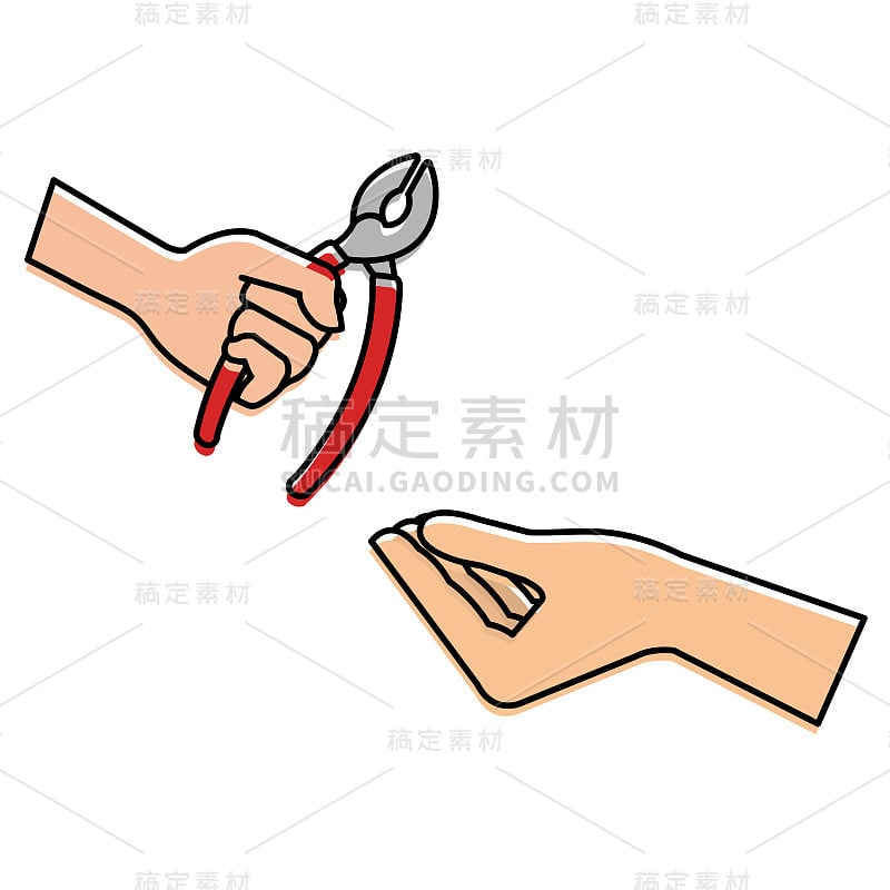 手用钳子工具隔离图标