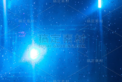 蓝色抽象节日背景与灯光