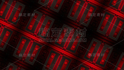 磁带在非凡的红色抽象背景，复古的音乐概念。
