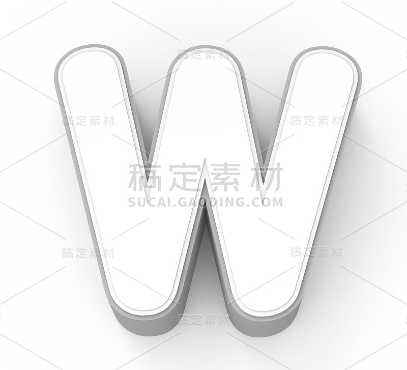 白色字母W