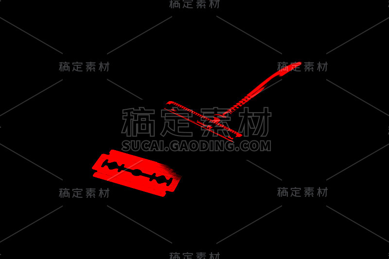 剃刀和刀片在桌子上。时尚男性。礼物的想法。理发店的事情。