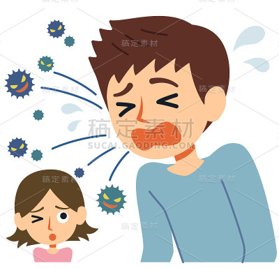 咳嗽礼仪的一个糟糕例子是咳嗽和打喷嚏时不带任何东西。
